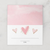 ピンクの金ゴールドハートのバレンタインデーかわいい プレイスカード (外部開封)