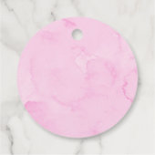 ピンクの金ゴールドハートハッピーバレンタインデー フェイバータグ (裏面)