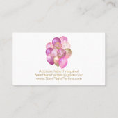 ピンクの金ゴールドバルーン 名刺 (裏面)