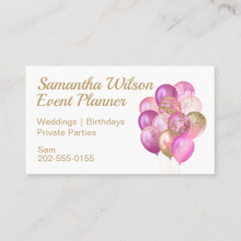 ピンクの金ゴールドバルーン 名刺
