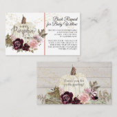 ピンクの金ゴールドバーガンディフローラカボチャのブックリクエスト 名刺 (正面/裏面)