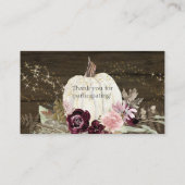 ピンクの金ゴールドバーガンディフローラカボチャの木の本 名刺 (裏面)