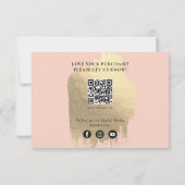 ピンクの金ゴールドビジネスありがとうロゴソーシャルメディア サンキューカード (裏面)