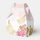 ピンクの金ゴールドピーコックロータス結婚インディアンの感謝していユーザ フェイバーボックス (裏面サイド)