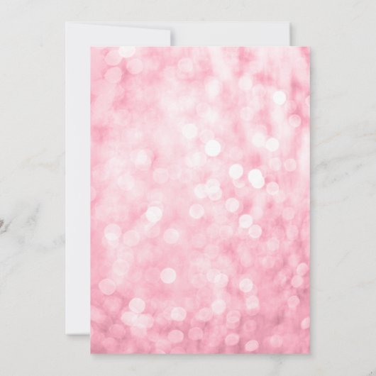 ピンクの金ゴールドフェイクグリッターライトスウィート16誕生日 招待状 (裏面)