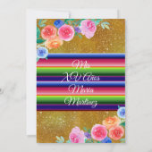 ピンクの金ゴールドフラワーズミスXVアノス誕生日 招待状 (裏面)