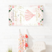 ピンクの金ゴールドフローラキンセアニェラウェルカムサイン 横断幕 (インサイチュ)