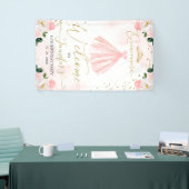 ピンクの金ゴールドフローラキンセアニェラウェルカムサイン 横断幕 (トレードショー)