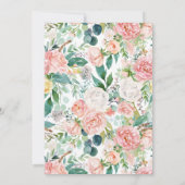 ピンクの金ゴールドフローラクロスファースト聖体拝領ガール 招待状 (裏面)