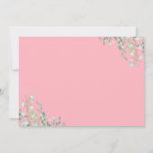 ピンクの金ゴールドフローラグリーンリースイート16誕生日写真 招待状 (裏面)