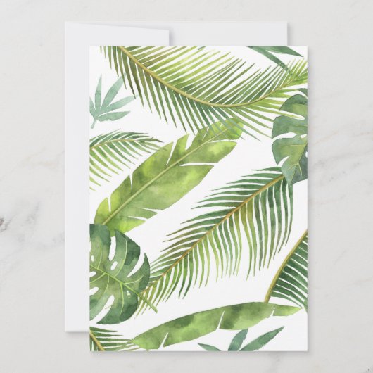 ピンクの金ゴールドフローラサファリ動物の女の子の誕生日 招待状 (裏面)