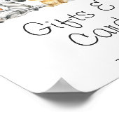 ピンクの金ゴールドフローラサファリ赤ちゃんシャワーサイン ポスター (角)