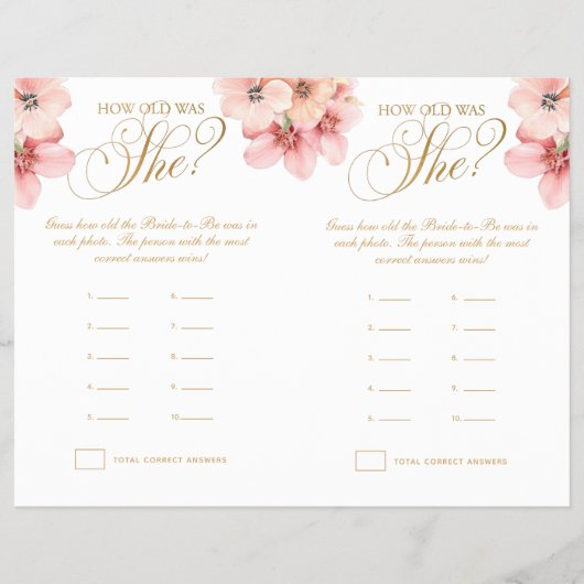 ピンクの金ゴールドフローラ彼女は何歳だった チラシ (正面)