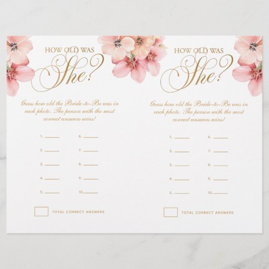 ピンクの金ゴールドフローラ彼女は何歳だった チラシ (正面)