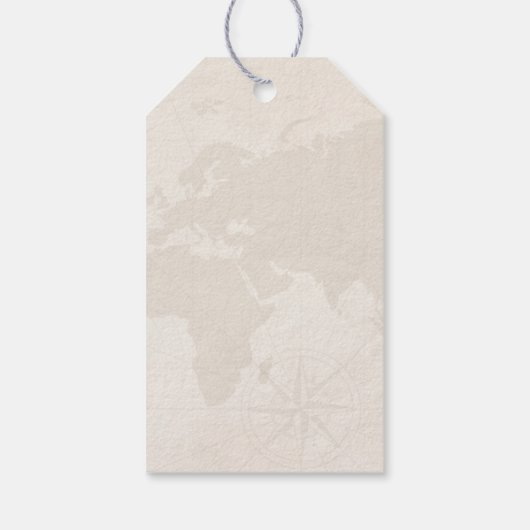 ピンクの金ゴールドフローラ旅行ブライダルシャワーありがとう ギフトタグ (裏面)