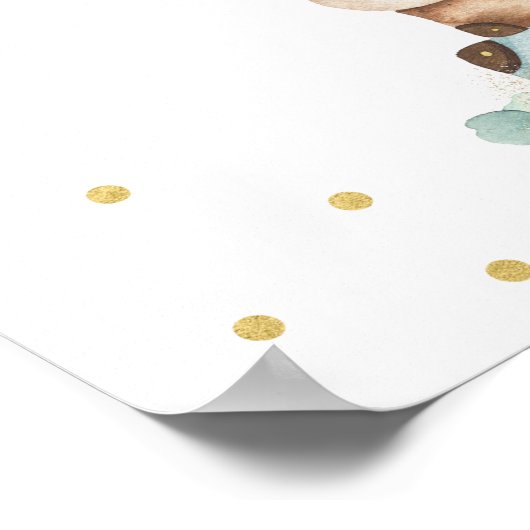 ピンクの金ゴールドフローラ旅行ブライダルシャワーへようこそ ポスター (角)