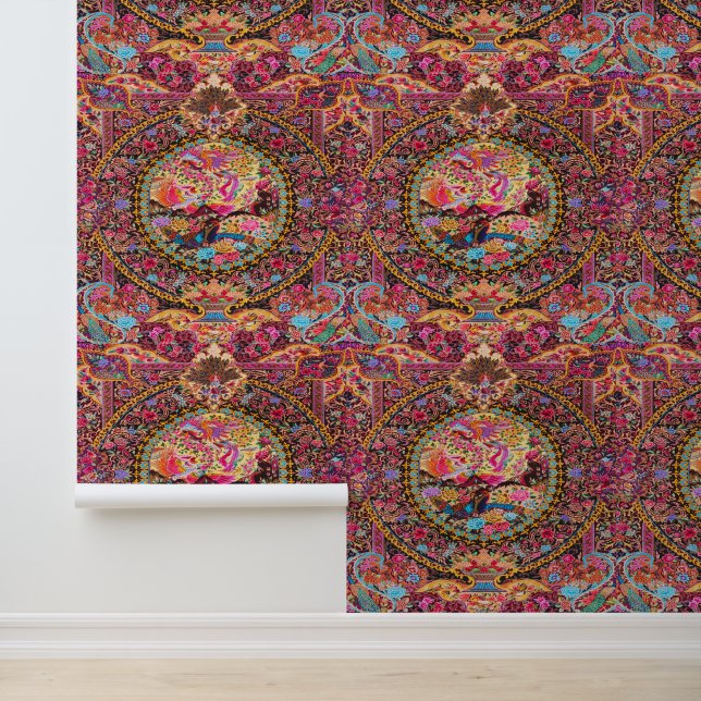 ピンクの金ゴールドフローラ花ペルシアの皮とスティック 壁紙 (アプリケーション)