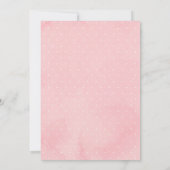 ピンクの金ゴールドフローラ鹿の森の緑の赤ちゃんシャワー 招待状 (裏面)