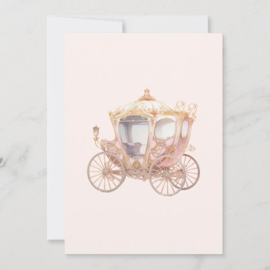 ピンクの金ゴールドプリンセスクラウンフェアユタールバースデーパーティー 招待状 (裏面)