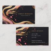 ピンクの金ゴールドヘア&メイクアップアーティスト 名刺 (正面/裏面)