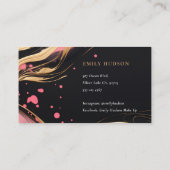 ピンクの金ゴールドヘア&メイクアップアーティスト 名刺 (裏面)