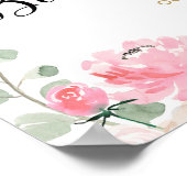 ピンクの金ゴールドホワイトカボチャのベビーを振りかける歓迎サイン ポスター (角)