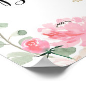 ピンクの金ゴールドホワイトカボチャの赤ちゃんシャワー歓迎サイン ポスター (角)