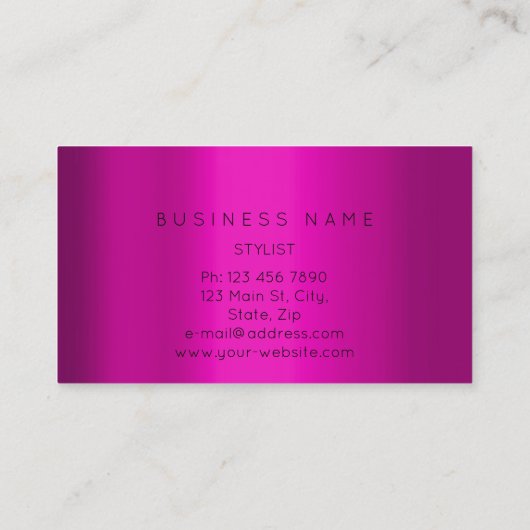 ピンクの金ゴールドポリゴナルフレームジオメトリ 名刺 (裏面)