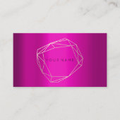 ピンクの金ゴールドポリゴナルフレームジオメトリ 名刺 (正面)