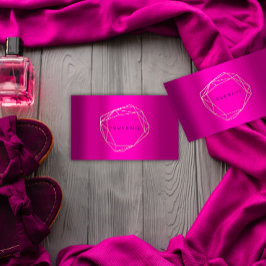 ピンクの金ゴールドポリゴナルフレームジオメトリ 名刺