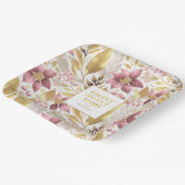 ピンクの金ゴールドメリークリスマスパターン#21 ID1009 ペーパープレート (傾斜あり)