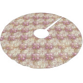 ピンクの金ゴールドメリークリスマスパターン#4 ID1009 ブラッシュドポリエステルツリースカート (アングル)