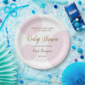 ピンクの金ゴールドモダン水玉模様のベビーシャワー ペーパープレート (パーティー)