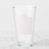 ピンクの金ゴールドユニコーン虹の花女の子ギフト名 タンブラーグラス (裏面)