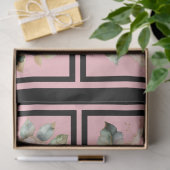 ピンクの金ゴールドライン付きバラタイルの切り離し 薄葉紙 (ギフト)