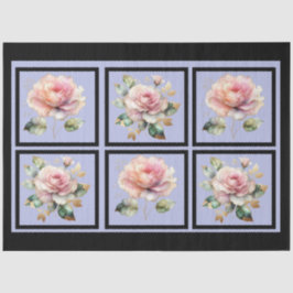 ピンクの金ゴールドライン付きバラタイルの切り離し 薄葉紙