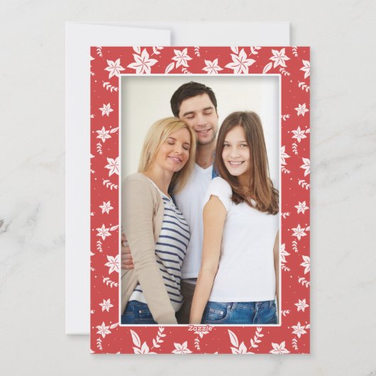 ピンクの金ゴールドリボンクリスマス新年の挨拶の写真 シーズンカード (裏面)