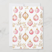 ピンクの金ゴールドヴィンテージオーナメントクリスマスホリデーカード シーズンカード (正面)