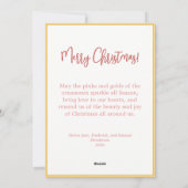 ピンクの金ゴールドヴィンテージオーナメントクリスマスホリデーカード シーズンカード (裏面)