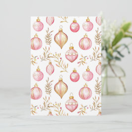 ピンクの金ゴールドヴィンテージオーナメントクリスマスホリデーカード シーズンカード