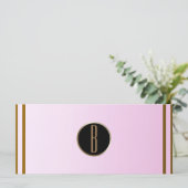 ピンクの金ゴールド光沢のあるグラムモノグラムギフト証明書 (スタンド正面)