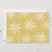 ピンクの金ゴールド冬ワンダーランドの最初の誕生日フォト 招待状 (裏面)