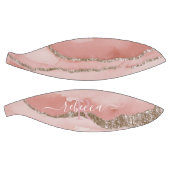 ピンクの金ゴールド大理石モノグラム書道スクリプト名 バスケットボール (パネル)