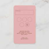 ピンクの金ゴールド大理石美しいサロンQRコードロイヤリティと 名刺 (裏面)