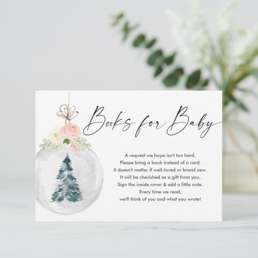 ピンクの金ゴールド女の子クリスマスツリーの本ベビーEnclo エンクロージャーカード (スタンド正面)