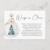 ピンクの金ゴールド女の子クリスマスツリー表示シャワー エンクロージャーカード (正面)