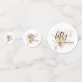 ピンクの金ゴールド女性50th誕生日パーティー紙吹雪 コンフェッティ (正面)