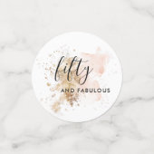 ピンクの金ゴールド女性50th誕生日パーティー紙吹雪 コンフェッティ (スモール正面)