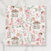 ピンクの金ゴールド妖精プリンセスティーパーティーの好意ラベル フェイバータグ (裏面)