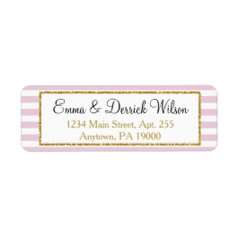 ピンクの金ゴールド差出人住所ラベルエレガントシャワー ラベル